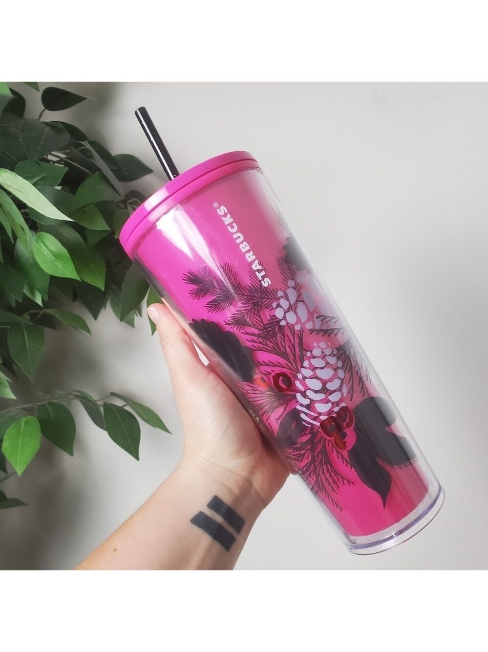 Starbucks Pink Pinecone Evergreen Tumbler Venti 24oz